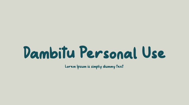 Dambitu Personal Use Font