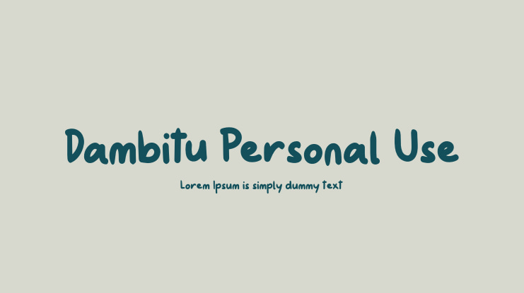 Dambitu Personal Use Font