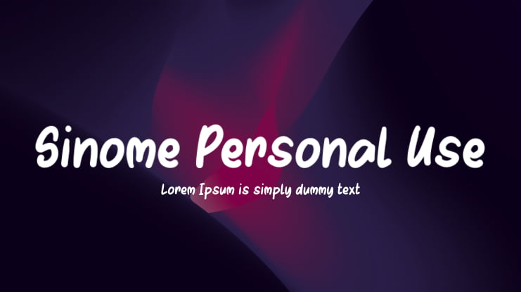 Sinome Personal Use Font