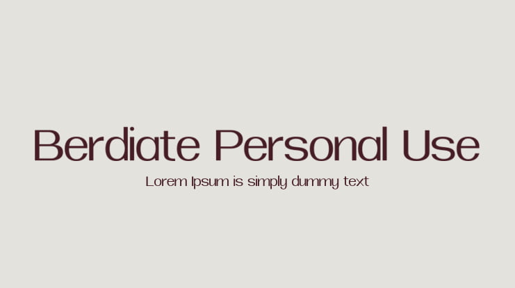 Berdiate Personal Use Font