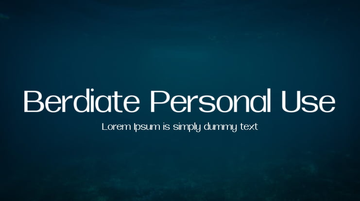 Berdiate Personal Use Font