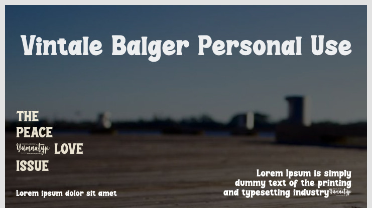 Vintale Balger Personal Use Font