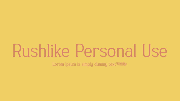 Rushlike Personal Use Font