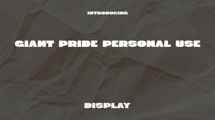 Giant Pride Personal Use Font