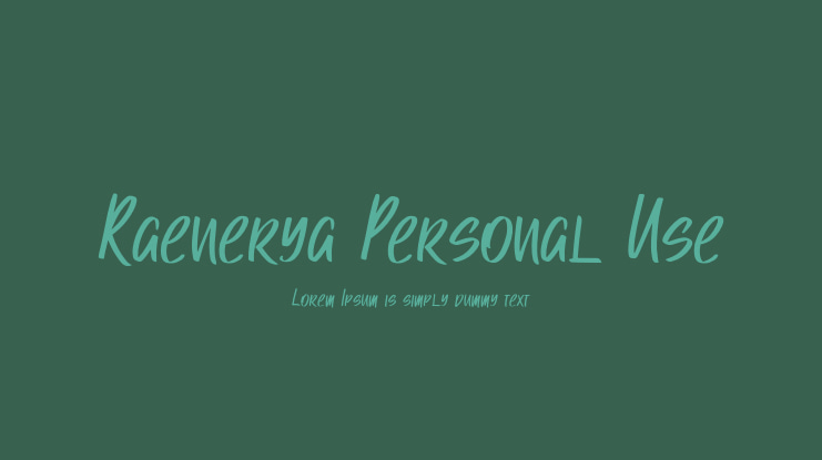 Raenerya Personal Use Font