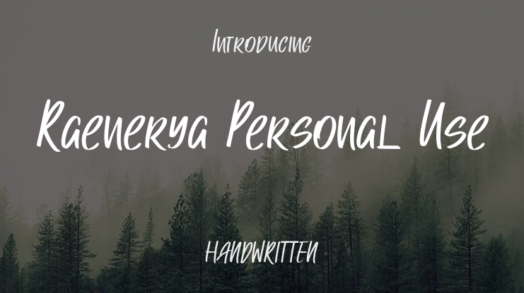 Raenerya Personal Use Font