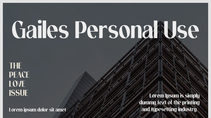 Gailes Personal Use Font