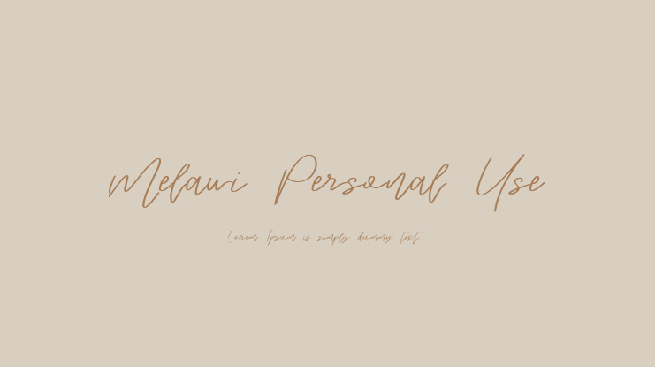 Melawi Personal Use Font