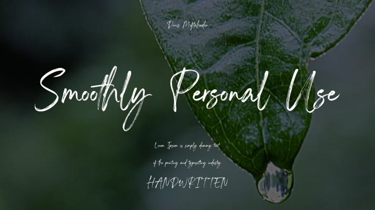 Smoothly Personal Use Font