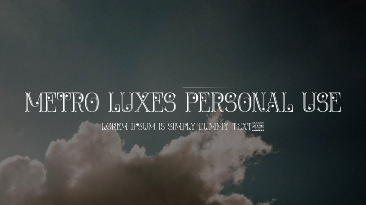 Metro Luxes Personal Use Font
