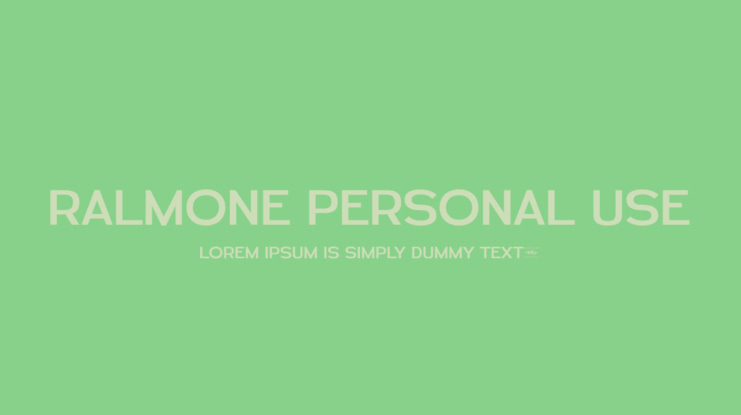 Ralmone Personal Use Font