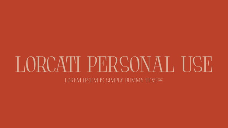 Lorcati Personal Use Font