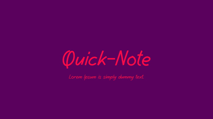 Quick-Note Font