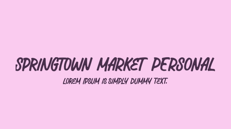 Springtown Market PERSONAL Font Family