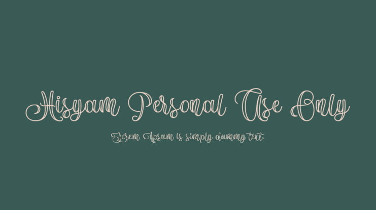 Hisyam Personal Use Only Font