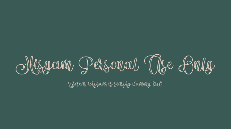 Hisyam Personal Use Only Font