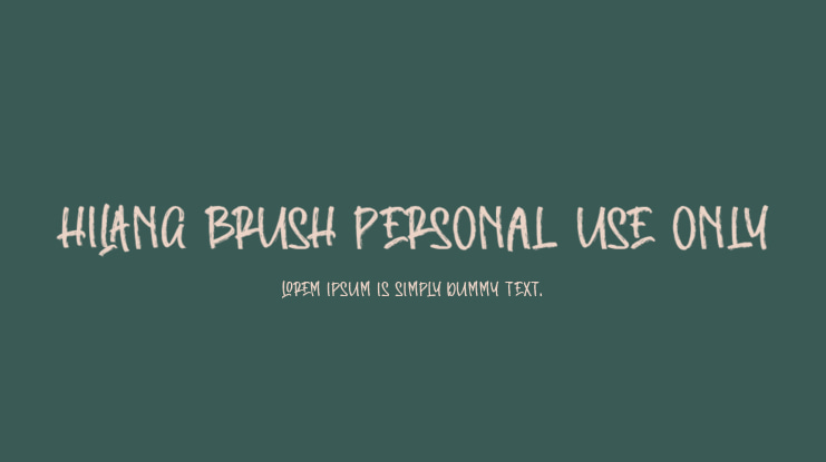 Hilang Brush Personal Use Only Font