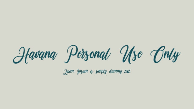 Havana Personal Use Only Font