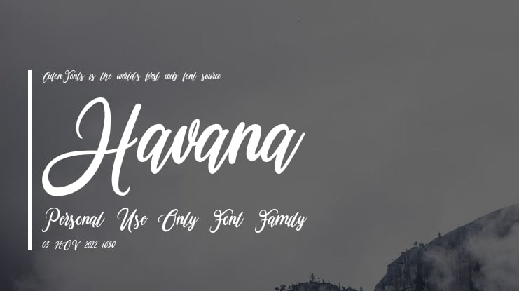 Havana Personal Use Only Font