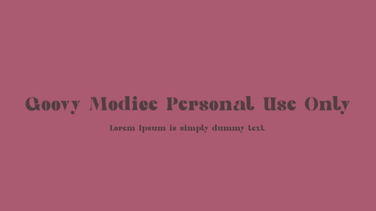 Goovy Modice Personal Use Only Font