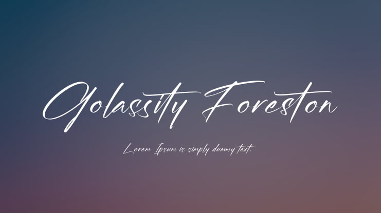 Golassity Foreston Font