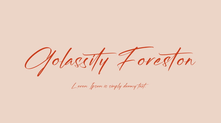 Golassity Foreston Font