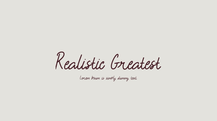 Realistic Greatest Font