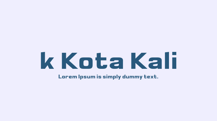 k Kota Kali Font