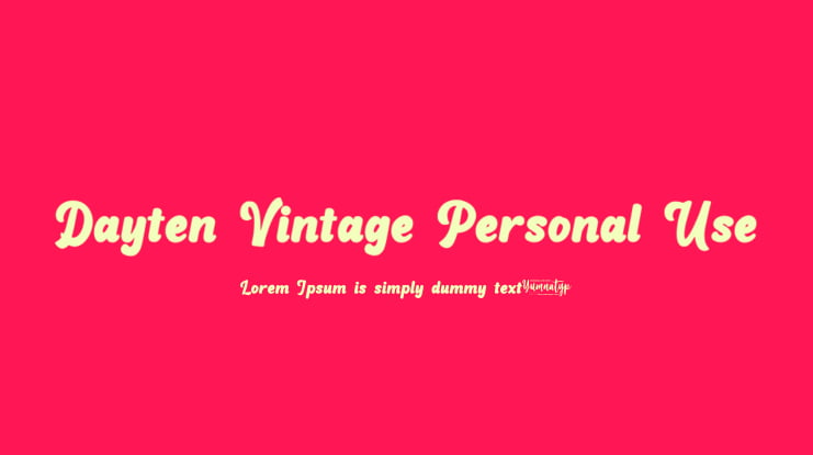 Dayten Vintage Personal Use Font
