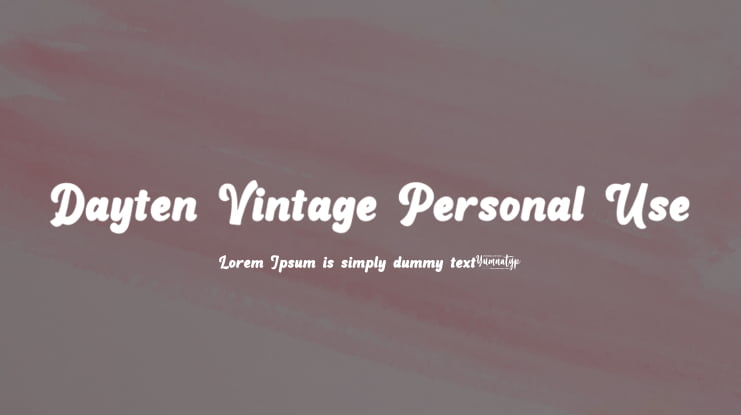 Dayten Vintage Personal Use Font
