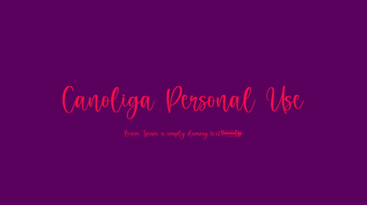 Canoliga Personal Use Font