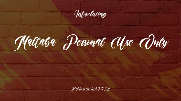 Mallaba Personal Use Only Font