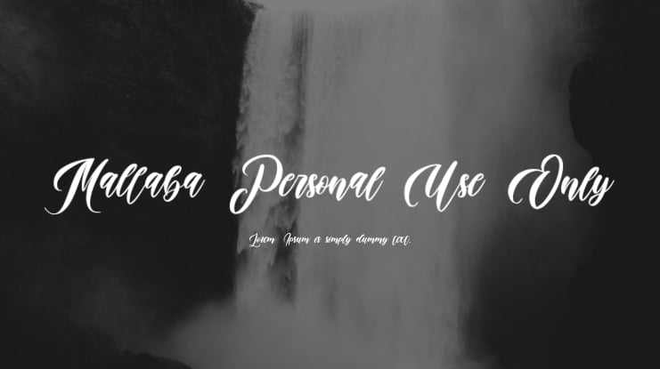 Mallaba Personal Use Only Font