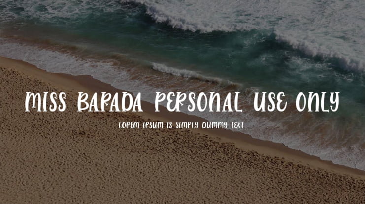 Miss Barada Personal Use Only Font