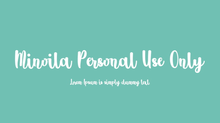 Minoila Personal Use Only Font