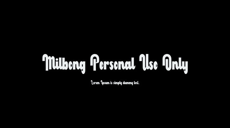 Milbong Personal Use Only Font