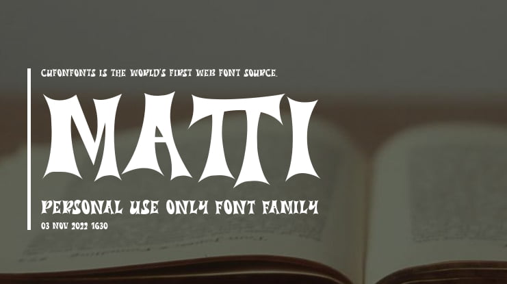 Matti Personal Use Only Font