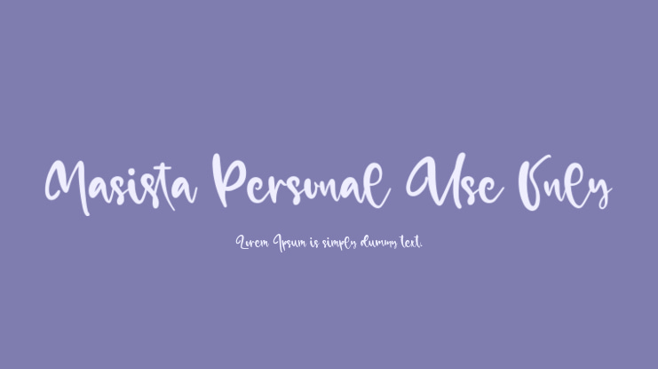 Masista Personal Use Only Font