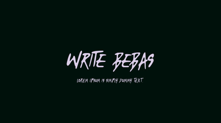 Write Bebas Font