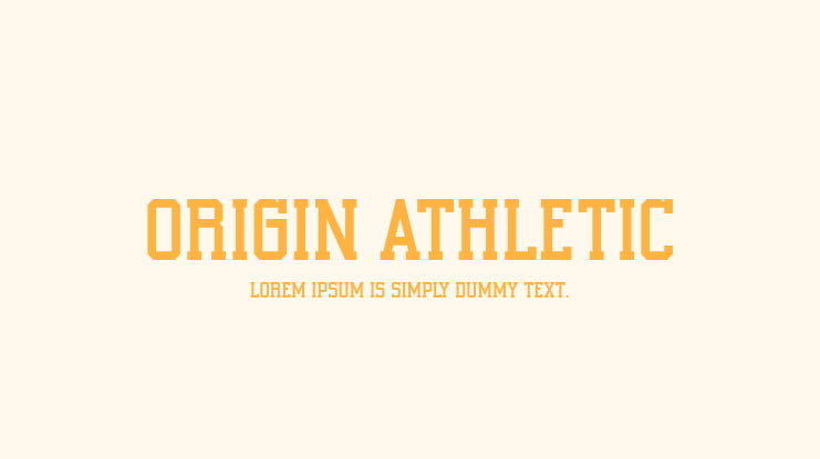 Origin Athletic Font
