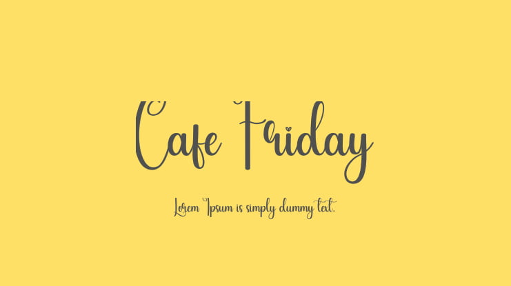 Cafe Friday Font
