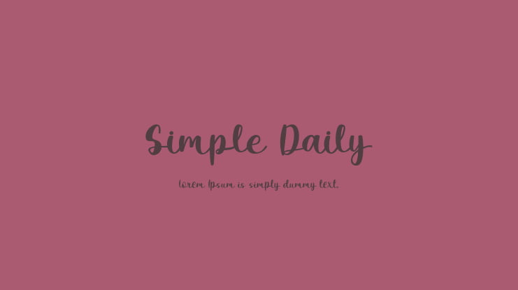 Simple Daily Font