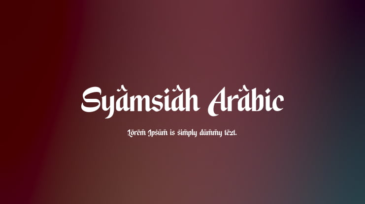 Syamsiah Arabic Font