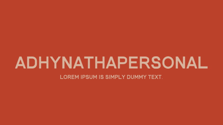 AdhynathaPersonal Font