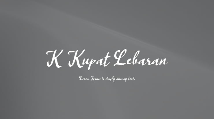 K Kupat Lebaran Font