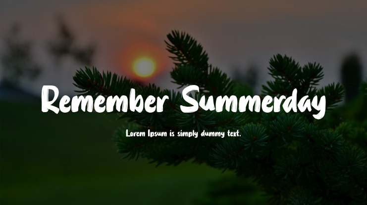 Remember Summerday Font