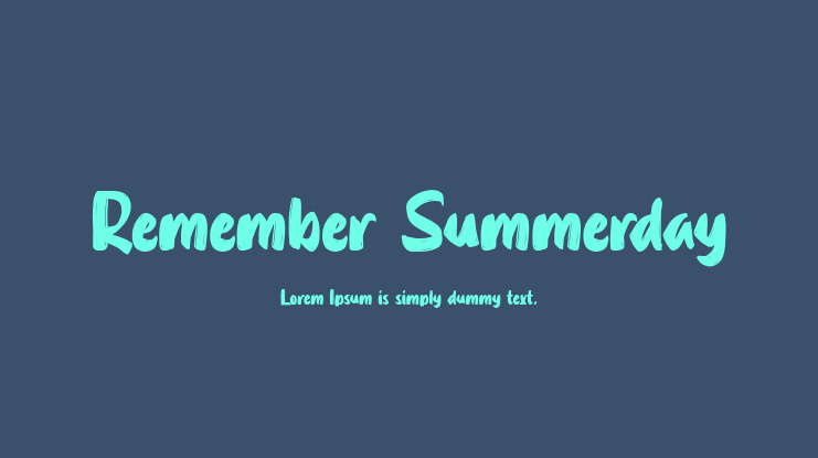 Remember Summerday Font