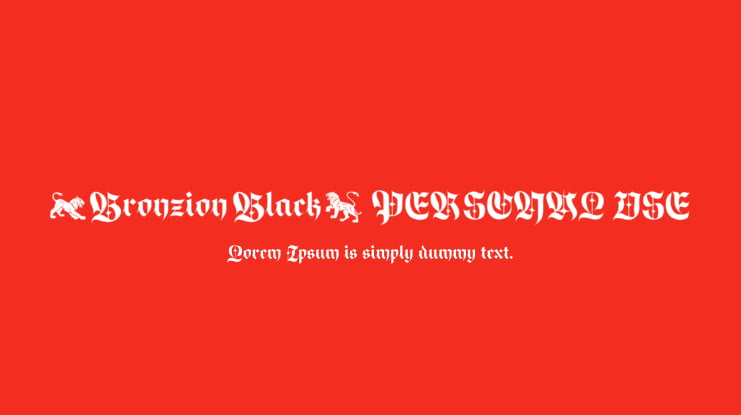 Bronzion Black PERSONAL USE Font