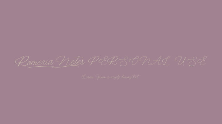 Romeria Notes PERSONAL USE Font