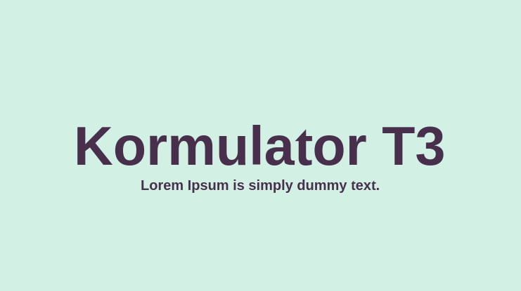 Kormulator T3 Font